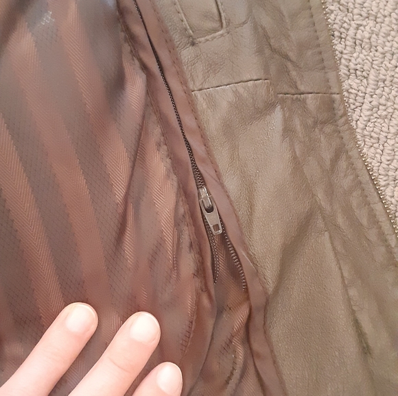 DANIER Leather Dark Green Jacket- 3XS- Fits Like Women's Regular Size Small - Picture 7 of 8